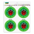 thumbnail image 1 of Red Ladybug on Green Leaf Ladybird Refrigerator Fridge Locker Vinyl Circle Magnet Set, 1 of 3