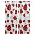 thumbnail image 1 of Red Ladybugs Blackout Curtains for Bedroom Living Room Darkening Curtains 54 Inch Long Animal Themed Spring Summer Rustic Short Curtain for Small Window Treatment Insulated Grommet Drapes 42"x54"x2, 1 of 9