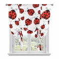 thumbnail image 1 of Red Ladybugs Tie Up Curtains for Windows, Adjustable Balloon Window Shades, Animal Themed Spring Summer Rustic Kitchen Window Treatments Farmhouse Short Curtains with Rod Pocket 42"x45", 1 of 8