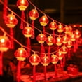 thumbnail image 1 of Red Lantern String Lights | 20 LED Bulbs | 300cm Indoor Outdoor Holiday Decor | Battery Operated | Energy Saving PC Material | Warm Ambient Lighting | Chinese Festival Party Wedding Decorations, 1 of 7