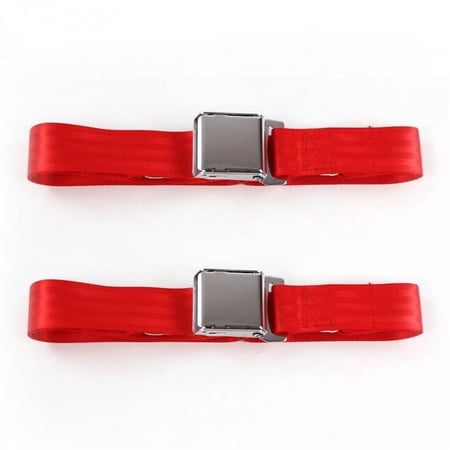 Red Lap Bucket Seat Belt Kit for 1928-1931 Model A Ford Airplane 2 Point - 2 Belts