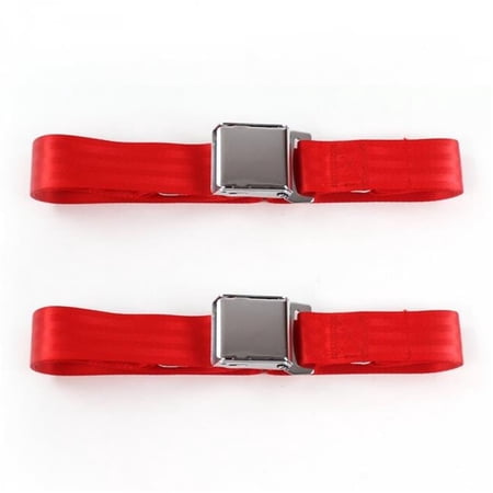 Red Lap Bucket Seat Belt Kit for 1958-1967 VW Type 1 Airplane 2 Point - 2 Belts