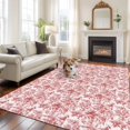thumbnail image 1 of Red Large Area Rugs 8x10 ft Cycling Pattern People Animal Plant Washable Rug Non Slip Indoor Carpet Absorbent Floor Mat for Living Room Bedroom Dining Room, 1 of 9