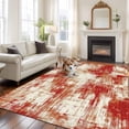 thumbnail image 1 of Red Large Area Rugs 8x10 ft Modern Abstract Gradient Red Geometric Texture Washable Rug Non Slip Indoor Carpet Absorbent Floor Mat for Living Room Bedroom Dining Room, 1 of 9