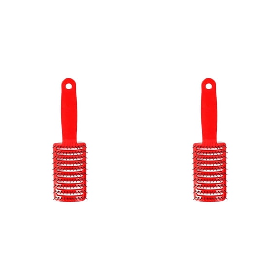 Red Large Curved Comb With Design Men's And Women's Curly Hair Straight Hair Static Smooth Hair Portable