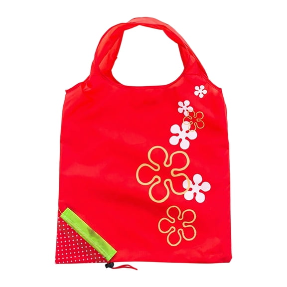 Red Large Strawberry Shopping Bag, Portable Foldable Reusable Grocery Tote With Waterproof Polyester Fabric, Nylon Spandex Material For Daily Shopping And Outdoor Picnic, 1.97X1.18X1.18In
