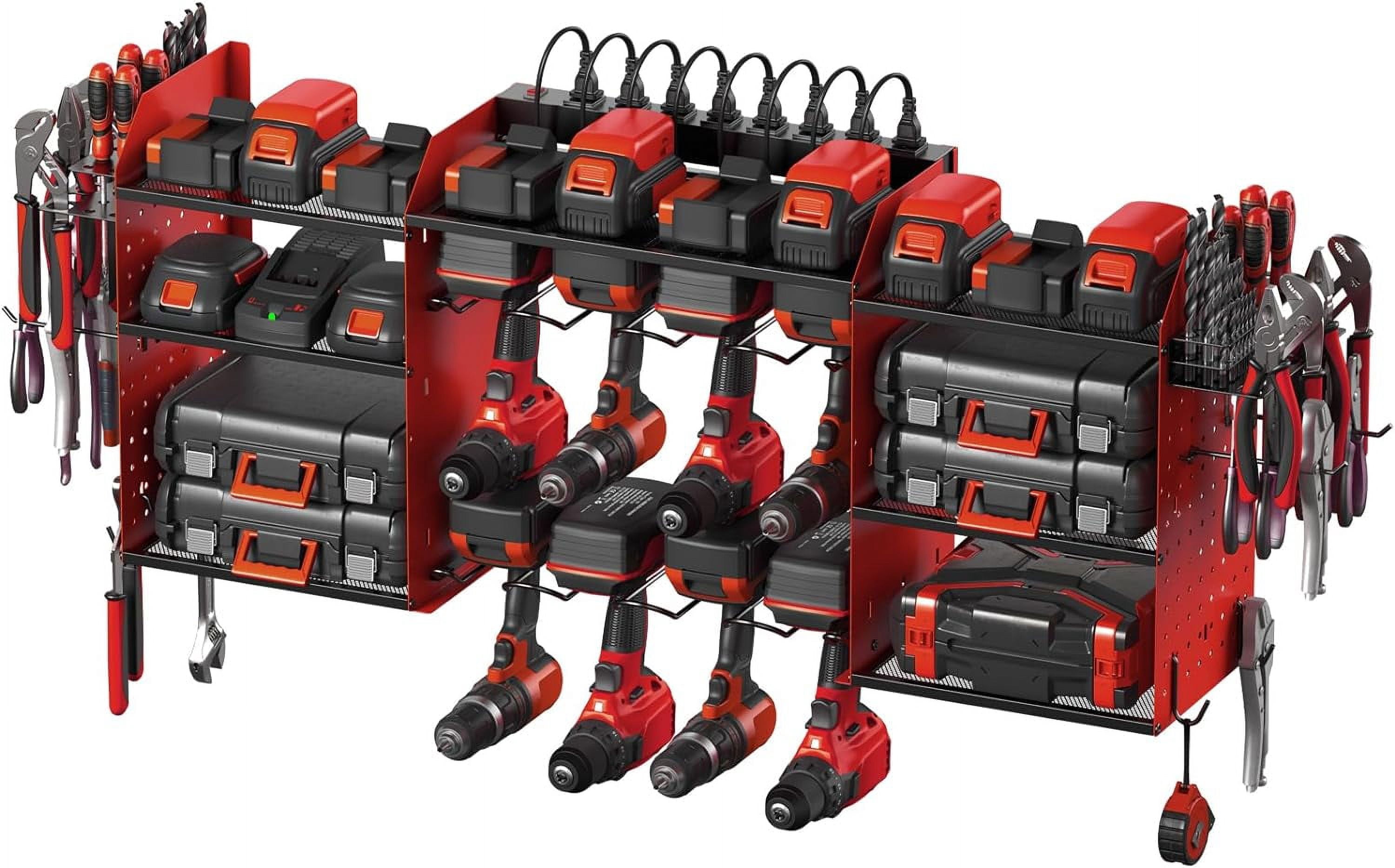 Red Large Tools Organizer Wall Mount Charging Station, 39 Inch Long ...