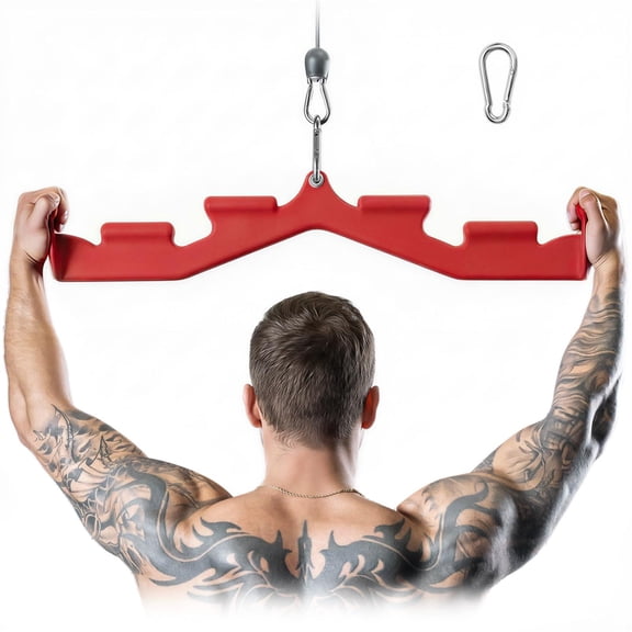 Red Lat Pull Down Bar 6 Handles Neutral Grip Pulldown Attachment Home Gym Cable