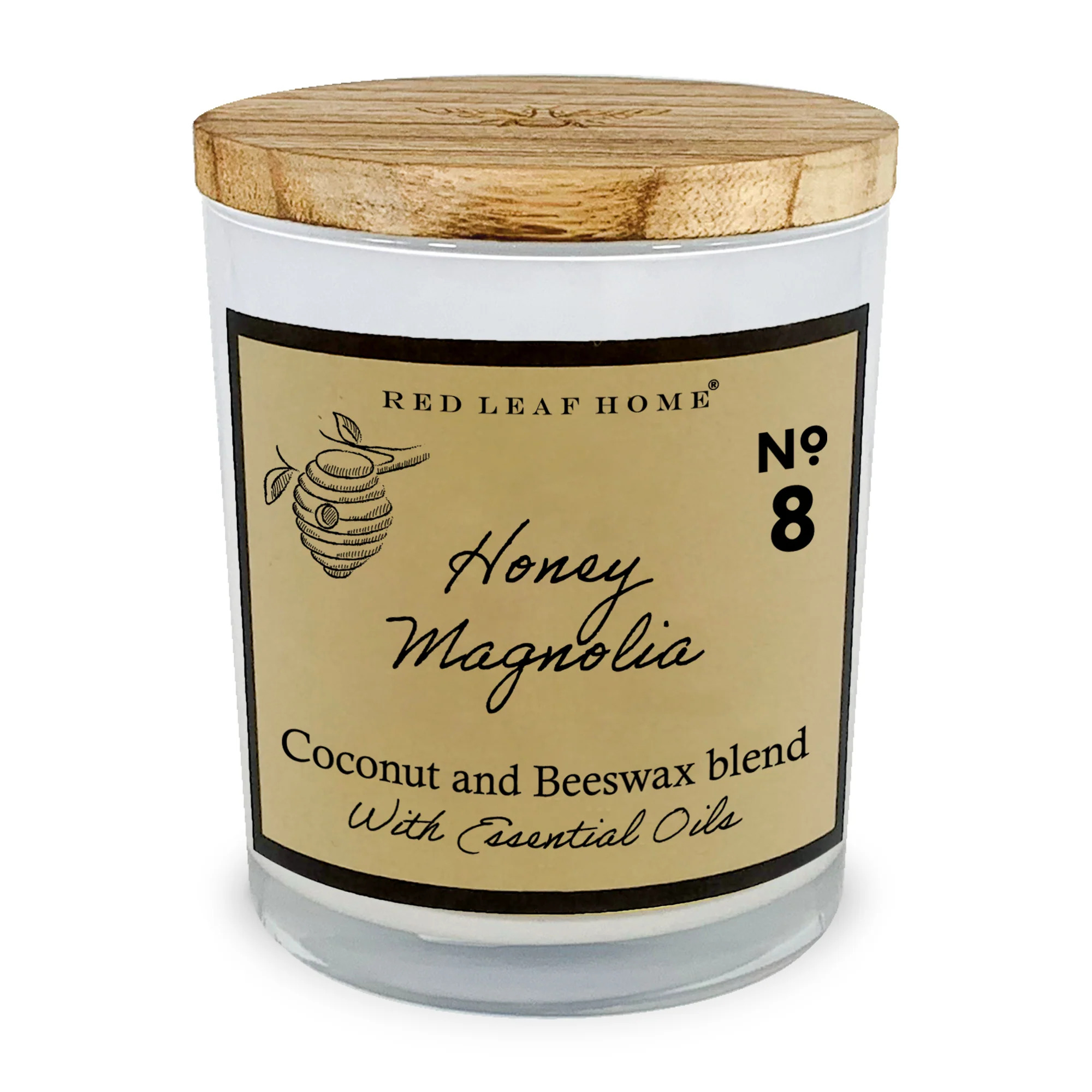 Red Leaf Home, Honey Magnolia 11oz Candle Jar