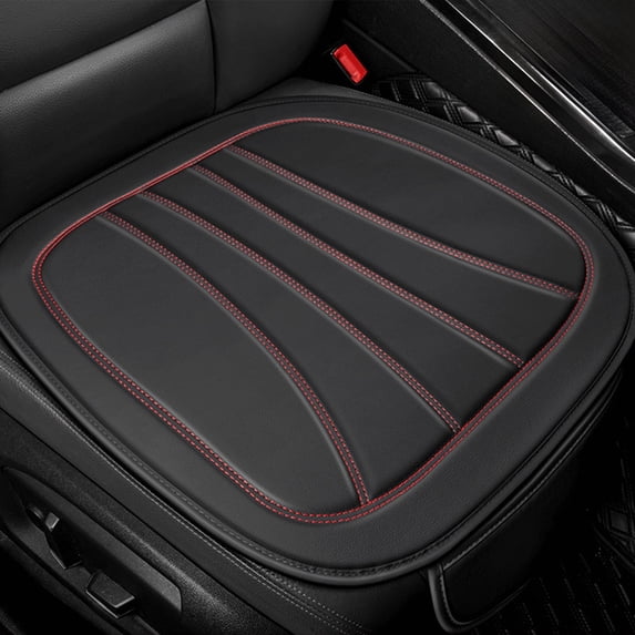 Red Leather Car Seat Cushion - Breathable Mesh Full Surround Seat Pad, All Season Lightweight 4D Air Mesh Cushion, Comfortable Driving Support 19.69x19.69x0.79 in