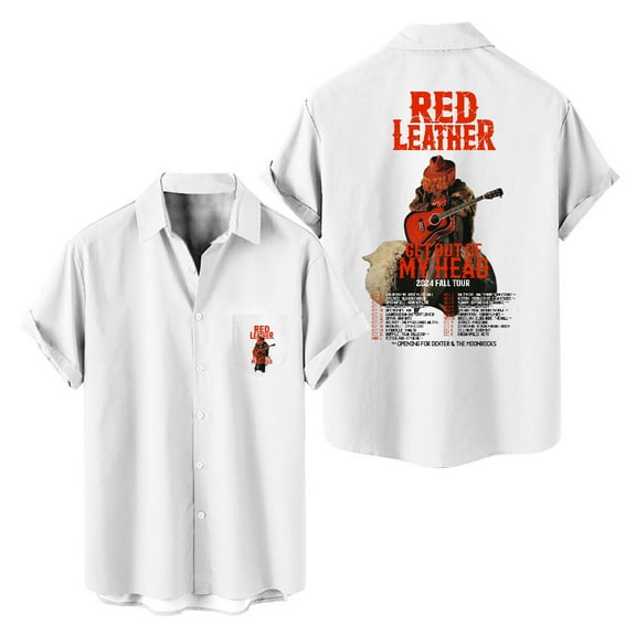 Red Leather Get Out Of My Head 2024 Fall Tour Shirt Short Sleeved Hip Hop Shirts