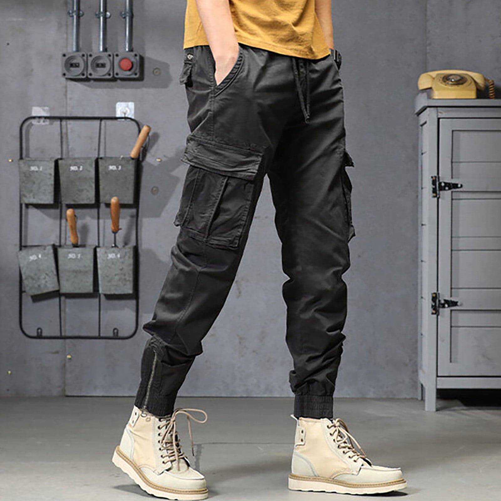 kpoplk Cargo Pants For Men,Men's Cargo Pants Colorblock