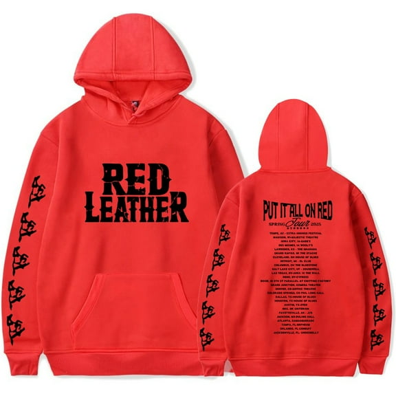 Red Leather Merch 2025 Put It All On Red Tour Hoodie Spring Autumn Fashion Men/Women Casual  Long Sleeve Sweatshirts