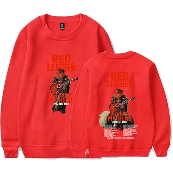 Red Leather Merch Get Out Of My Head Tour Crewneck Sweatshirt - Unisex Fashion Long-Sleeved Pullover