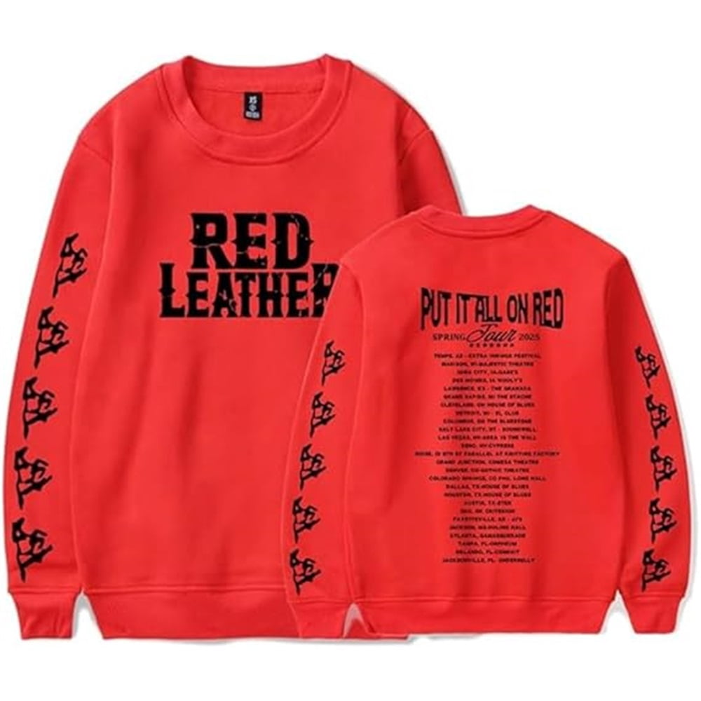 Red Leather Merch Put It All On Red Tour 2025 Sweatshirt, Unisex Casual ...