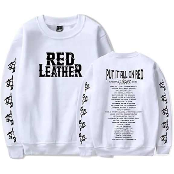 Red Leather Merch Put It All On Red Tour 2025 Sweatshirt, Unisex Casual Long-Sleeved Fashion Pullover