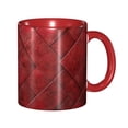 thumbnail image 1 of Red Leather Pattern Mix Coffee Mug Fun Custom Ceramic Mugs 11oz Red, 1 of 5