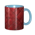 thumbnail image 1 of Red Leather Pattern Mix Coffee Mug Fun Custom Ceramic Mugs 11oz Sky Blue, 1 of 5