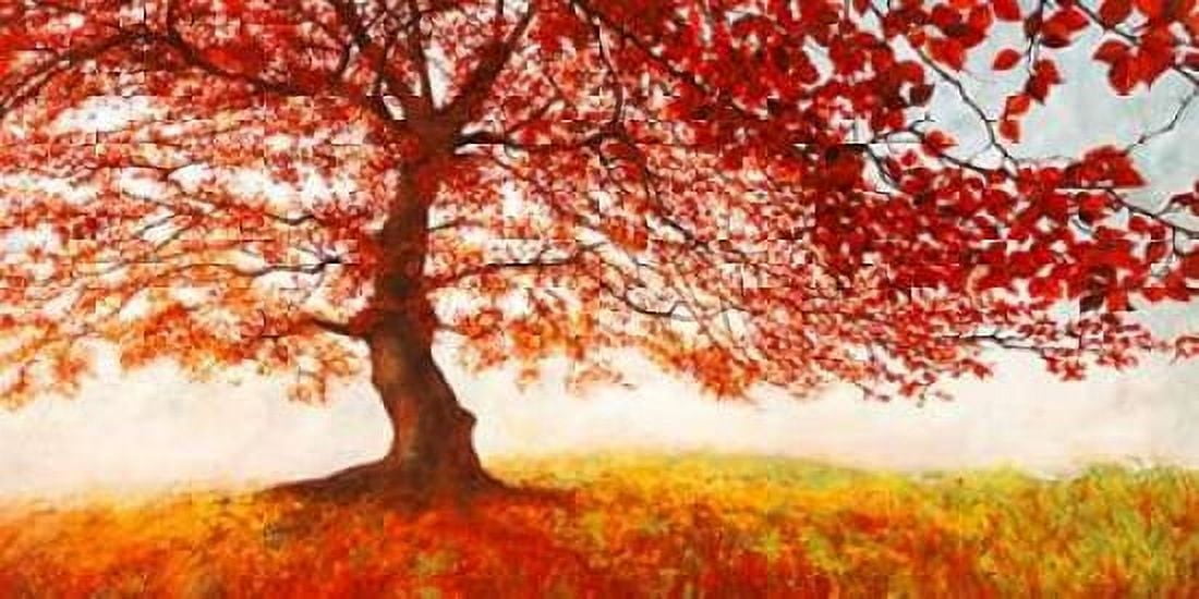 Red Leaves Canvas Art - Jan Eeelder (24 x 48)