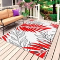 thumbnail image 1 of Red Leaves Outdoor Rug for Patio/Deck/Porch, Non-Slip Large Area Rug 3 x 5 Ft, Abstract Modern Geometric Lines Simple Art Indoor Outdoor Rugs Washable Area Rugs, Reversible Camping Rug Carpet Runner, 1 of 8