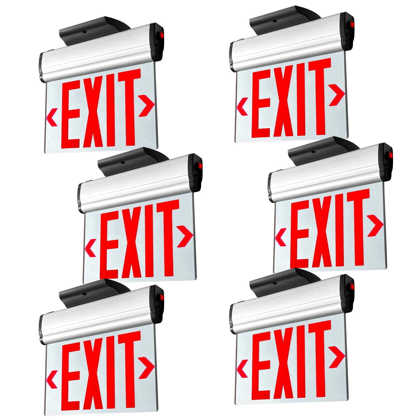 Led Rotating Sign MW Lighting Red LED Edge-Lit Exit Sign, Double-Sided Rotating Acrylic ...
