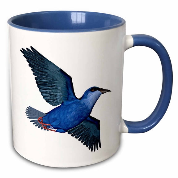 3drose, Red Legged Honeycreeper, 11oz Two-tone Blue Mug