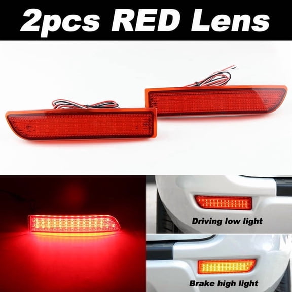 Red Lens 39-SMD LED Rear Bumper Reflector Tail Brake Light For 2006-2012 Toyota Rav4 OE#81910-13022, 81920-13022, TO2831102 , 8191013022