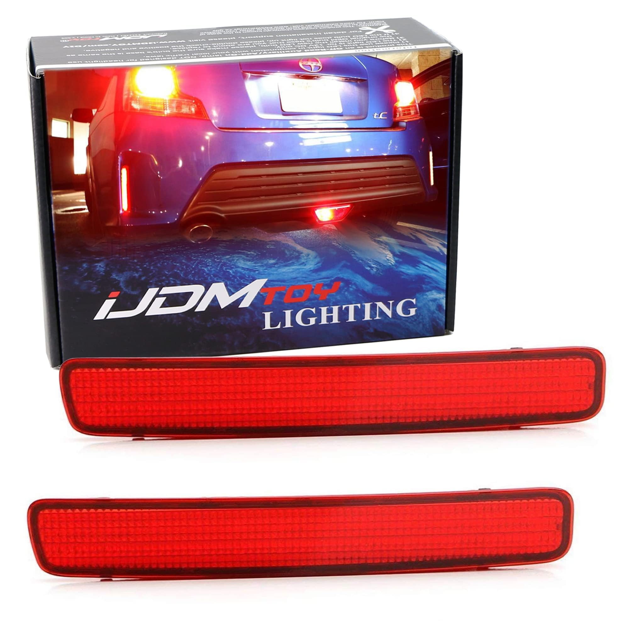 Red Lens 48-SMD LED Bumper Reflector Lights For 2014-16 Scion tC & 2012 ...