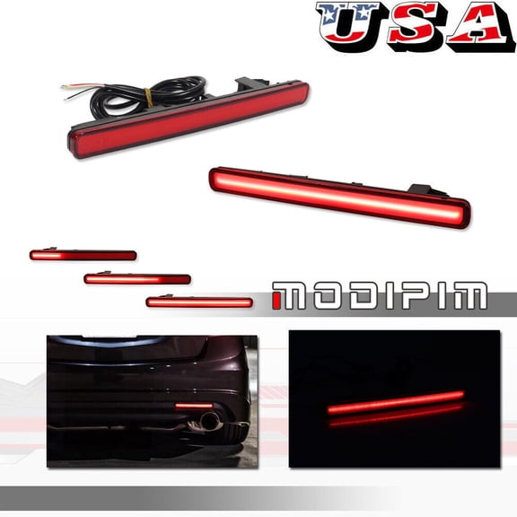 Red Lens 48-SMD LED Sequential Turn Signal Brake Light for 2009-2014 for Acura TSX-