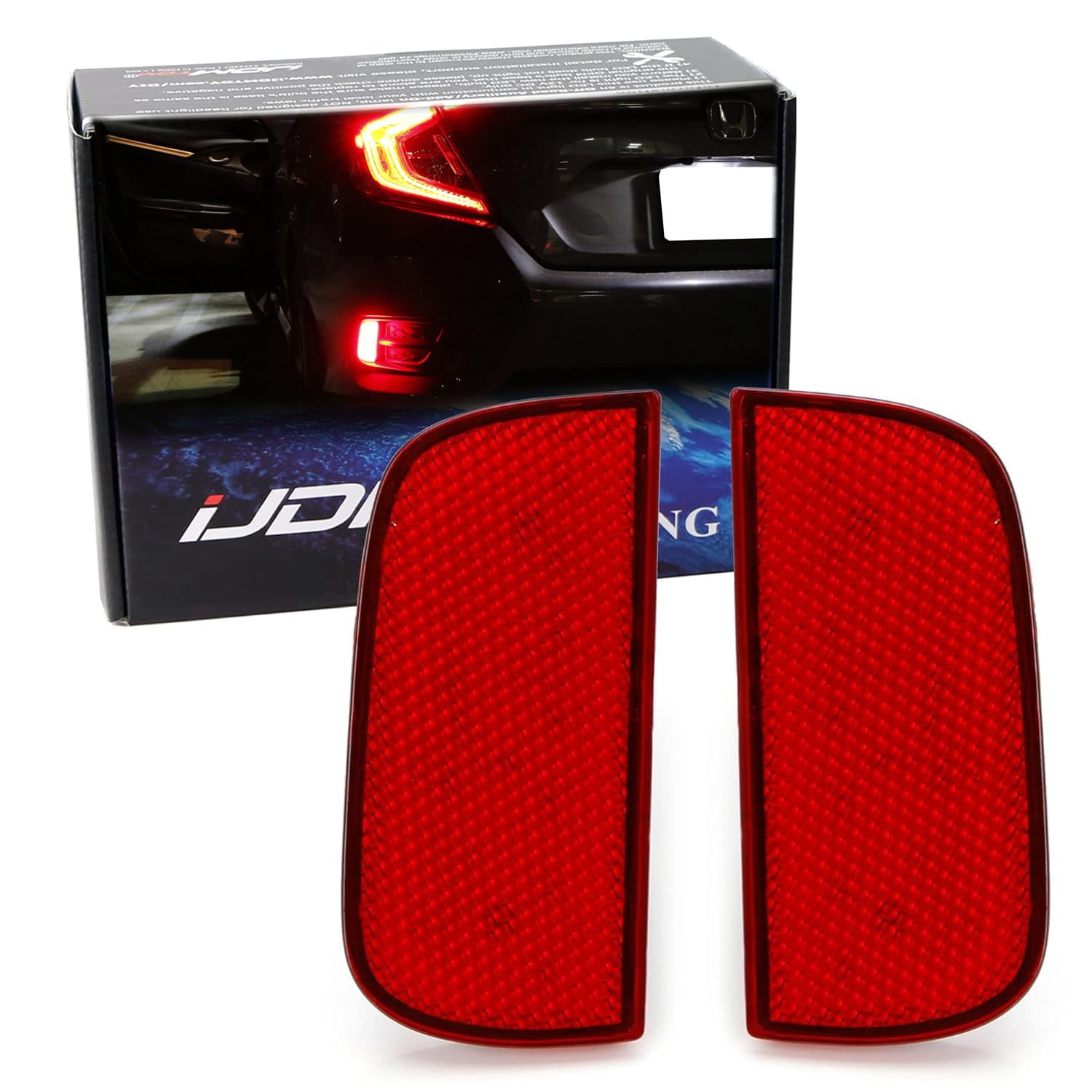 LED Red Tail Brake Light Lamps For 2015-2019 Dodge Challenger - Rear Bumper Reflector Replacement, IP65 Waterproof