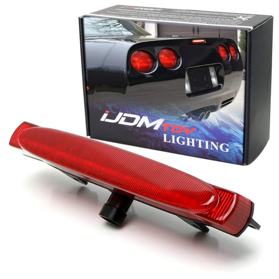 Red Lens F1 Style Strobe Featured LED Trunk Lid High Mount Third Brake Light Assembly For 1997-2004 Chevy C5 Corvette