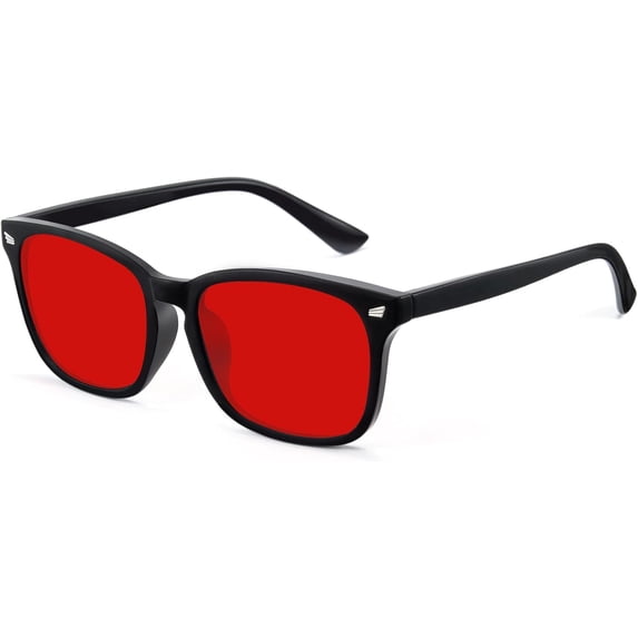 Red Lens Glasses Blue Light Glasses Men Women - 99.9% Blue Green Blocking for Computer, Gaming, TV, Phone Screens