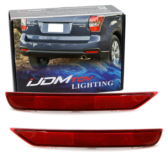 Red Lens Rear Bumper Reflector Lenses For 2009-2018 Subaru Forester, OE-Spec LH RH Assembly
