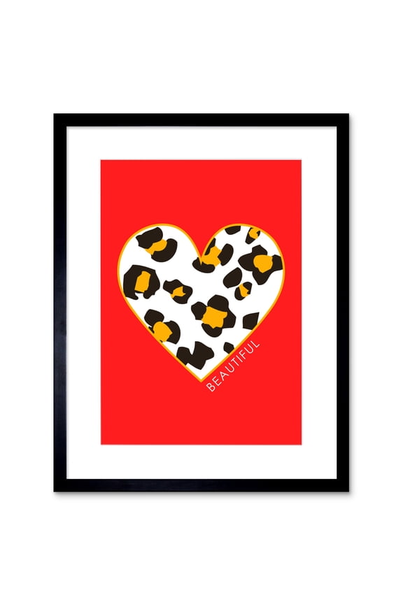 Red Leopard Beautiful Framed Wall Art Print