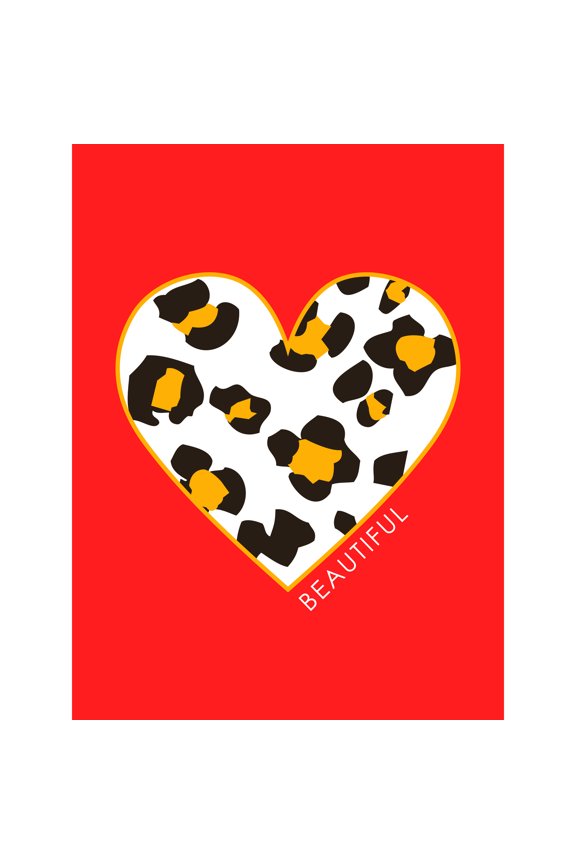 Red Leopard Beautiful Large Wall Art Print