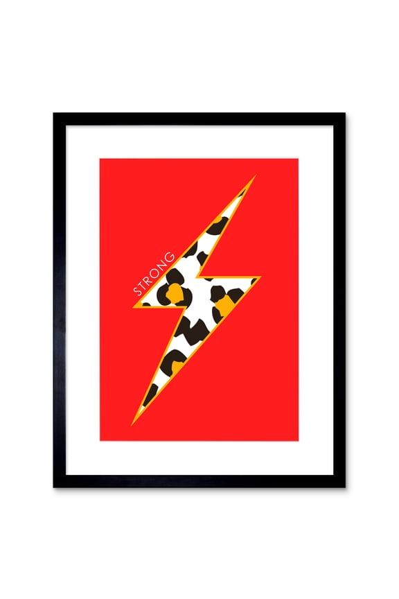 Red Leopard Strong Framed Wall Art Print