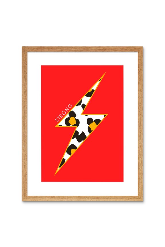 Red Leopard Strong Framed Wall Art Print