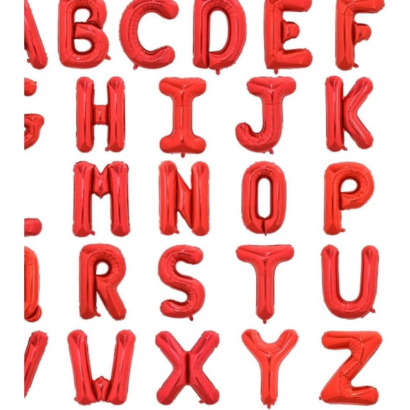 Red Letter A-Z Balloons, Custom Phrase Mylar Foil Alphabet Letter DIY Personalized Phrase Banner