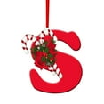 thumbnail image 1 of ‌Red Letter S Christmas Tree Ornament,Personalized Candy Cane & Holly Decor,Festive Holiday Decoration for Tree,Stocking,Wreath,Shatterproof,Christmas Decorations‌, 1 of 6