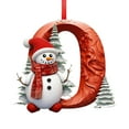 thumbnail image 1 of Red Letters Christmas Ornaments 26 Alphabet Letter Decor with Snowman Xmas Tree A-Z Hanging Initial Letter for Holiday Decor, 1 of 5