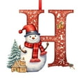 thumbnail image 1 of Red Letters Christmas Ornaments 26 Alphabet Letter Decor with Snowman Xmas Tree A-Z Hanging Initial Letter for Holiday Decor, 1 of 5