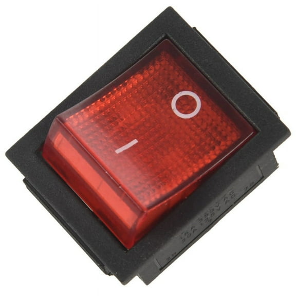 Red Light 4 Pin DPST ON/ Snap in Rocker Switch 15A/250V 20A/125V AC 28x22mm