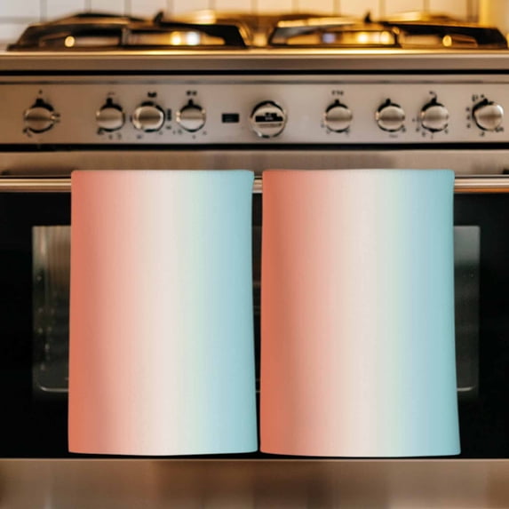 Red Light Blue Ombre Kitchen Towels Set of 4, Abstract Modern Art Aesthetics Absorbent Dish Towels for Kitchen, Microfiber Hand Towel, Quick Drying Tea Towel for Cleaning Decorative Dishcloths