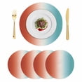 thumbnail image 1 of Red Light Blue Ombre Round 13 Inch Placemats Set of 4, Abstract Modern Art Aesthetics HeatResistant Non Slip Place Mats for Dining Table, Wipeable Braided Kitchen Table Mats for Housewarming, 1 of 9