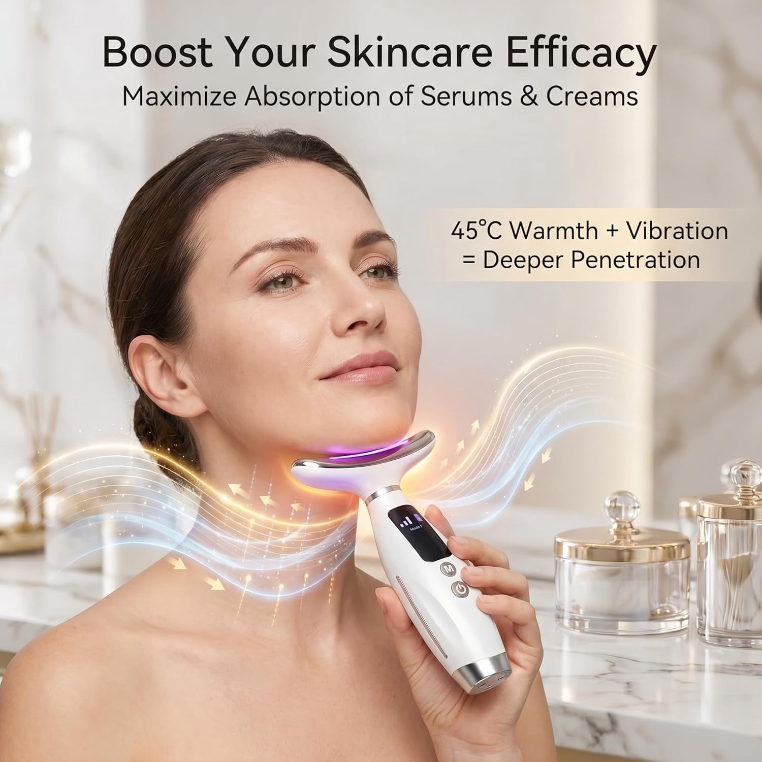 flawless micro vibrating facial roller and massager Face Massager -7 Color Red-Light-Therapy for Face Ghana