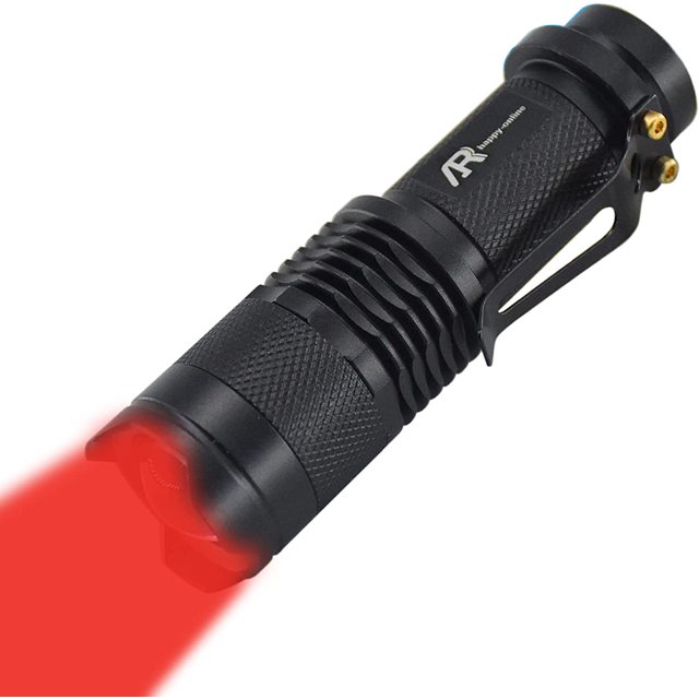 Red Light Flashlight Single Mode Zoomable Red Light LED Torch for