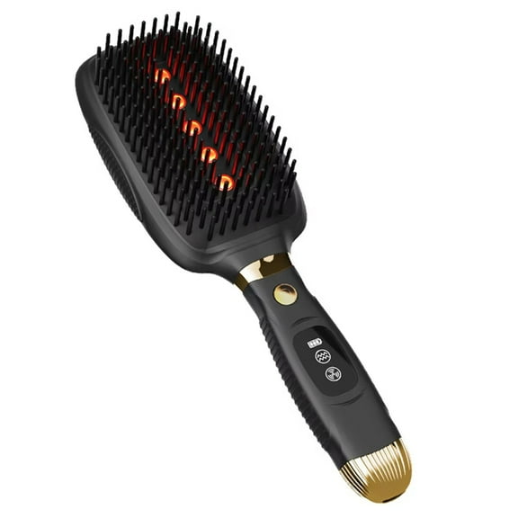 Red Light Hair Growth Comb, EMS Micro-Current, Infrared Therapy, Scalp Massage Hairbrush with Vibrations Feature Black,1 * Ems Micro-Current Red Light Comb,Black