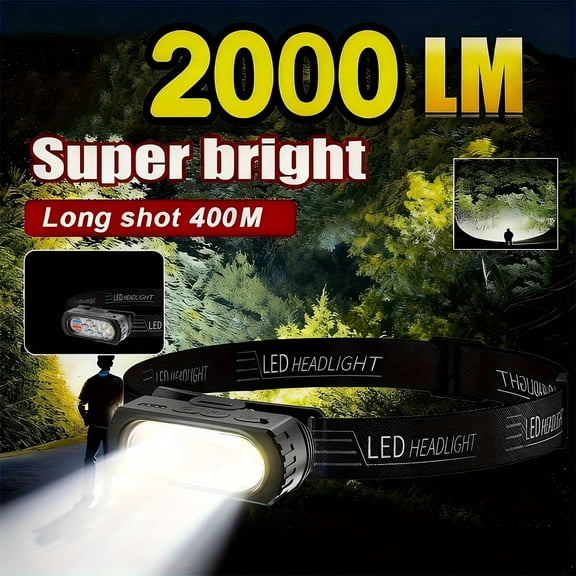 Red Light Headlamp for Hunting, LED Rechargeable 1000 Lumens, 3 Modes Zoomable Night Hunting Light, Tactical Headlamp for Deer Coyotes Raccoons Fox, Outdoor Adventure, Survival Equipment