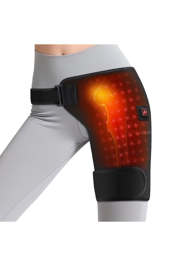 Heating Pad for Buttock, Hip Heated Wrap, Thigh Heating Pad, Hip Heated Brace with 3 Heating & Massage Modes, 105pcs Light Beads, 51.2in Adjustable Strap