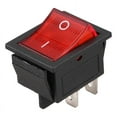 thumbnail image 1 of Red Light Illuminated 4 Pin DPST ON/OFF Snap in Rocker Switch 16A 20A 250V AC, 1 of 8